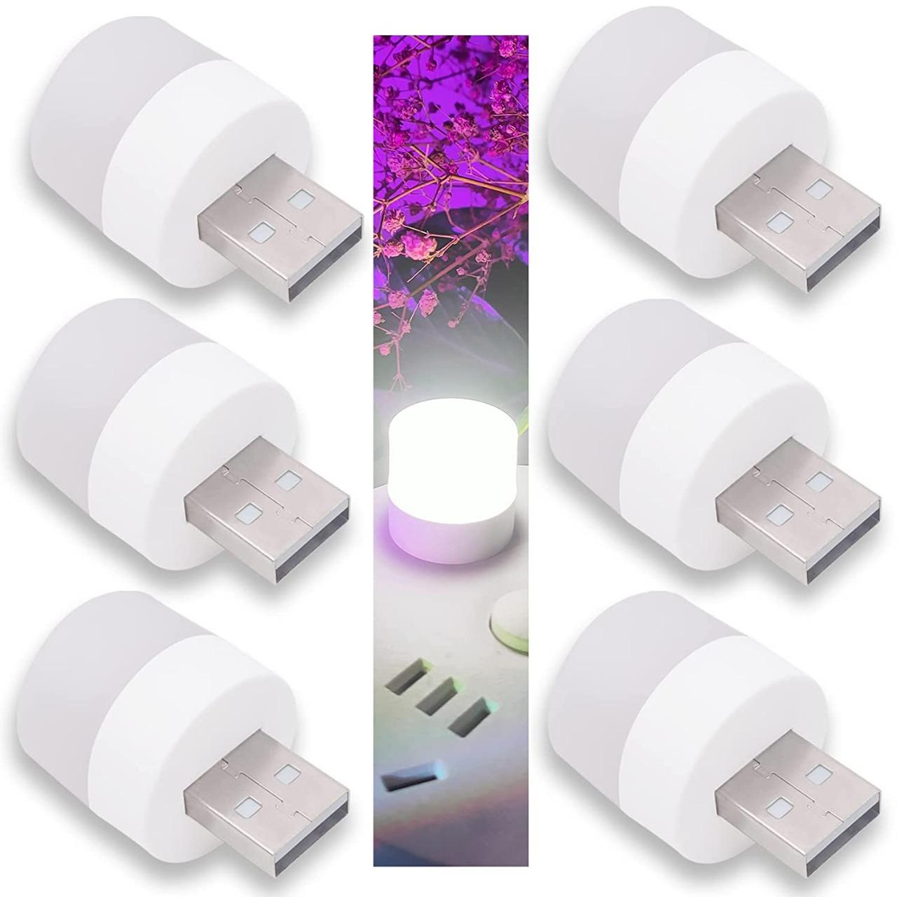 USB Plug and Play Light USB LED Light for Car Bulb, Indoor, Outdoor, Reading, Sleep 4pcs Led Light��(White) ( Pack of 10 )