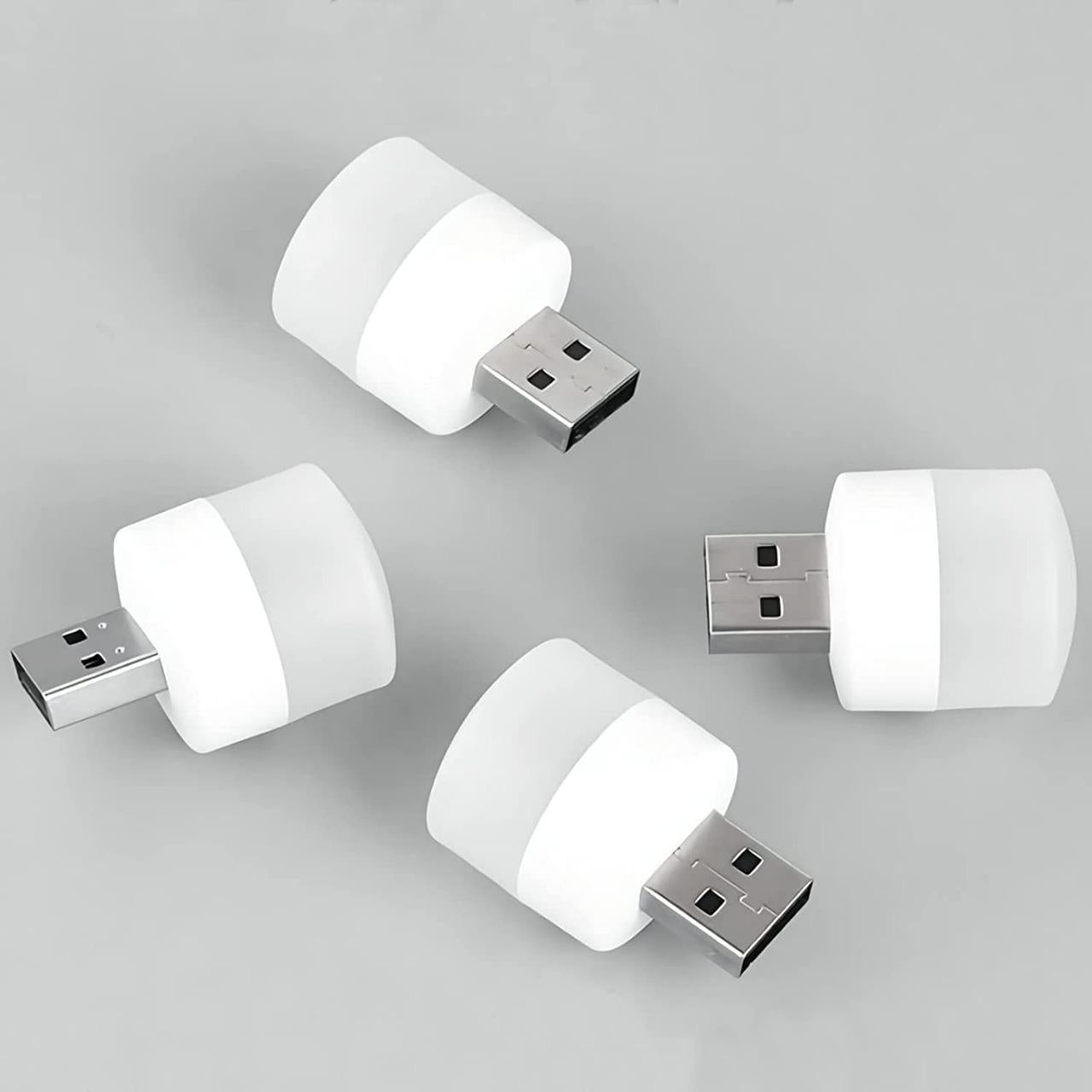 USB Plug and Play Light USB LED Light for Car Bulb, Indoor, Outdoor, Reading, Sleep 4pcs Led Light��(White) ( Pack of 10 )